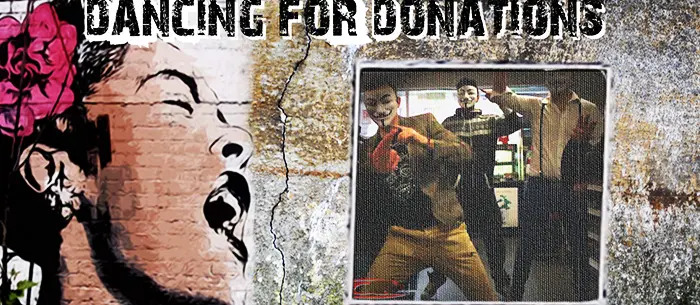 dancing for donations to assist arrested anons anonymous piatra neamt