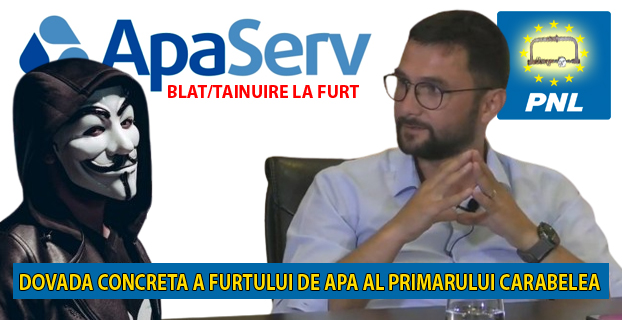 DOCUMENT – DOVADA CONCRETA a FURTULUI DE APA al Primarului Carabelea!