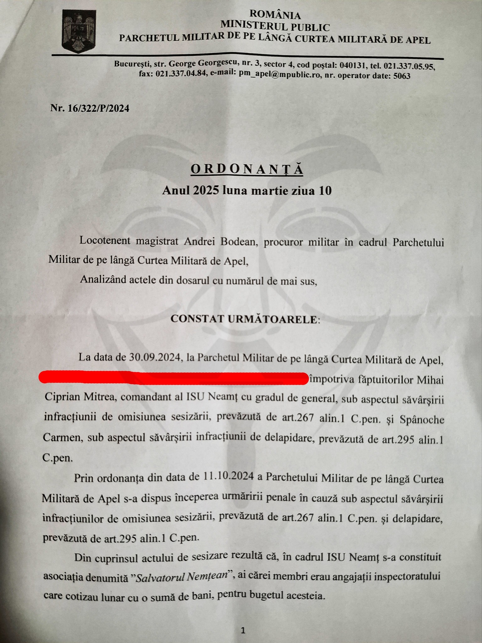 general mitrea isu neamt ancheta penala dosar 1 anonymous piatra neamt