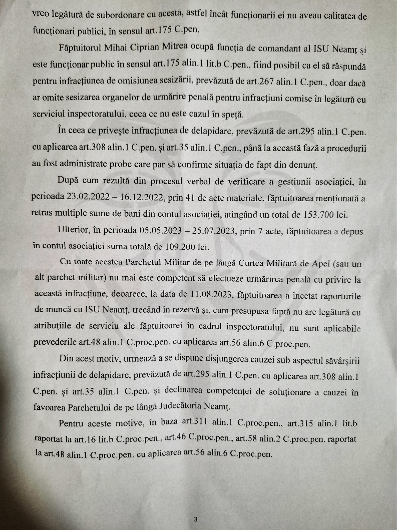 general mitrea isu neamt ancheta penala dosar 3 anonymous piatra neamt