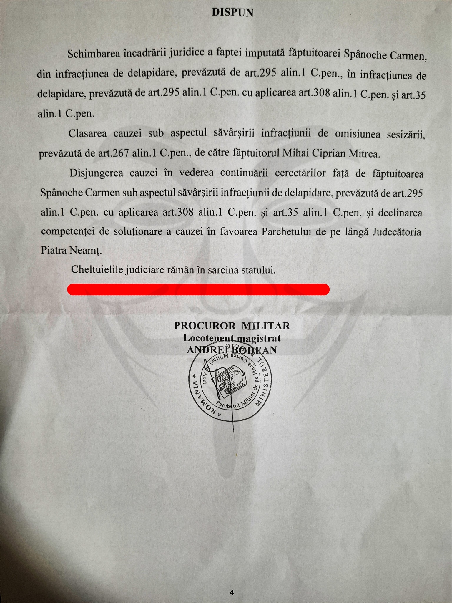 general mitrea isu neamt ancheta penala dosar 4 anonymous piatra neamt